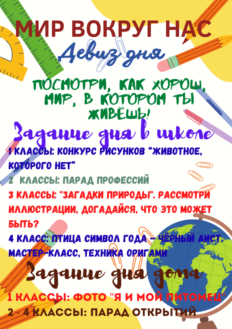 Неделя начальных классов. «Четверг — День мира вокруг нас»